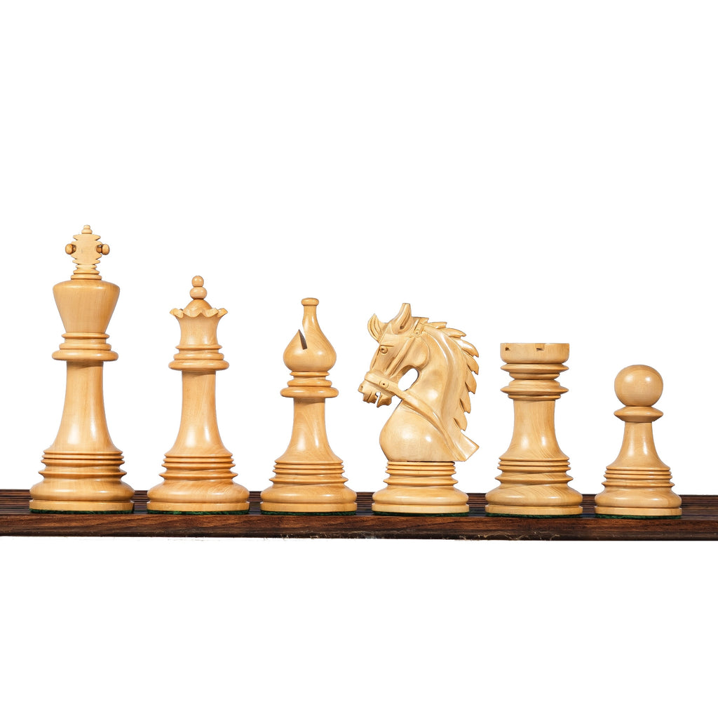 4.5” NAPOLEON LUXURY EBONY WOOD STAUNTON TRIPLE WEIGHTED CHESS PIECES, 21” EBONY WOOD CHESSBOARD & BOX
