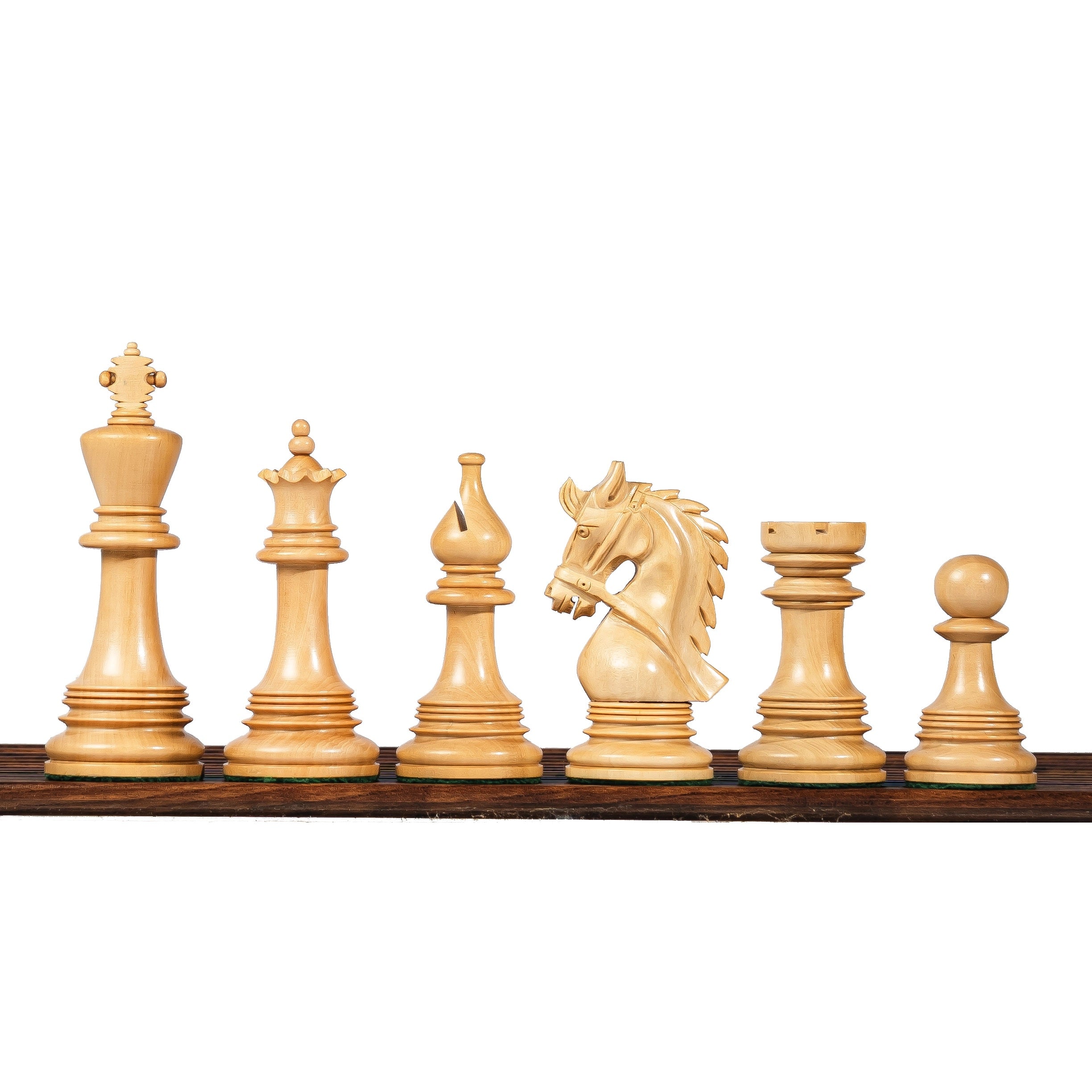 4.5” NAPOLEON LUXURY EBONY WOOD STAUNTON TRIPLE WEIGHTED CHESS PIECES, 21” EBONY WOOD CHESSBOARD & BOX