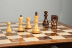 3.9” RUSSIAN ZAGREB 1959’ WEIGHTED CHESS PIECES WITH 21” GOLDEN ROSEWOOD CHESSBOARD