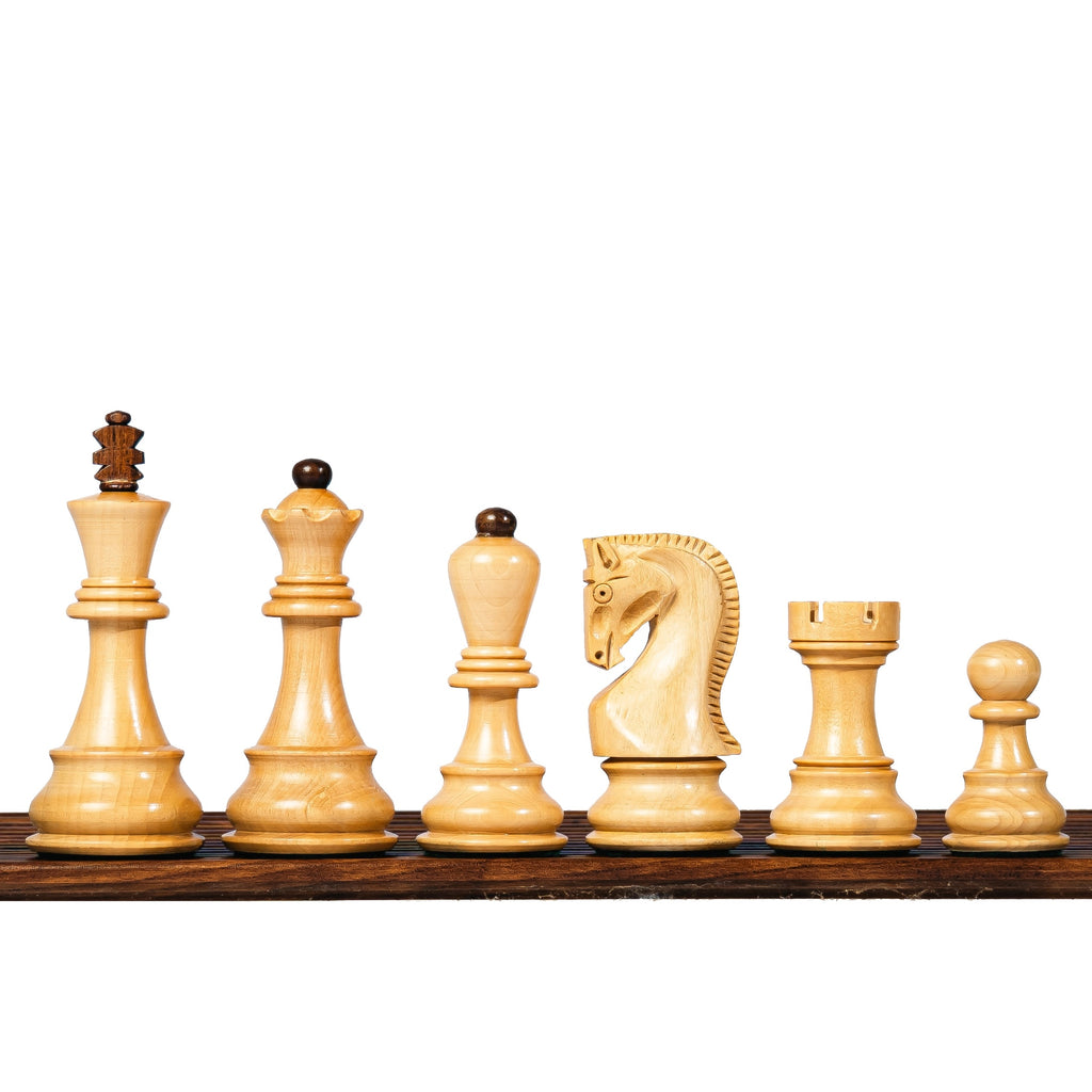 3.9” RUSSIAN ZAGREB 1959’ WOODEN WEIGHTED CHESS PIECES WITH EXTRA QUEENS