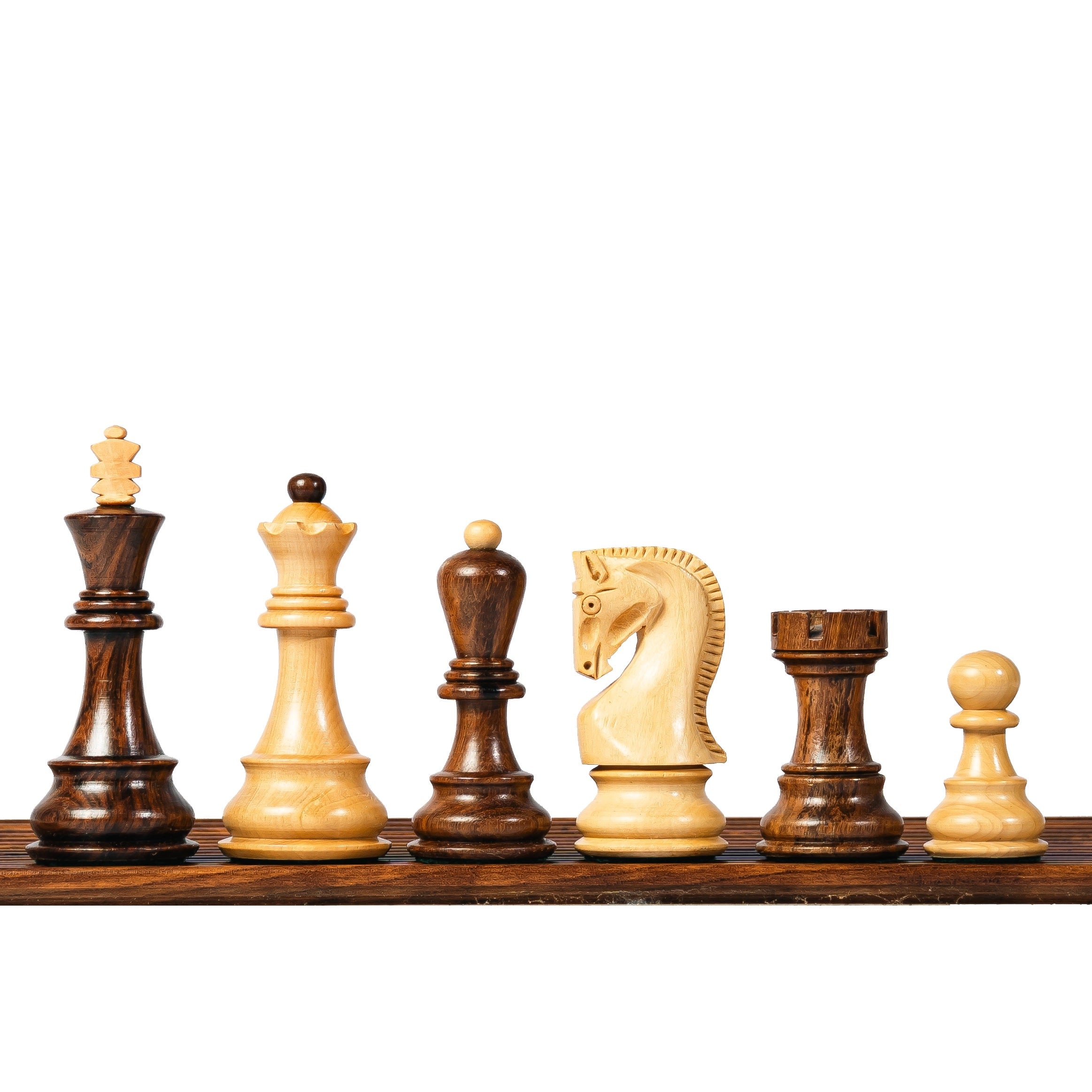 3.9” RUSSIAN ZAGREB 1959’ WEIGHTED CHESS PIECES, 21” WOODEN CHESSBOARD & BOX