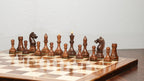 3.8” MINSK 1960’s SOVIET RUSSIAN DOUBLE WEIGHTED CHESS PIECES, 21” GOLDEN ROSEWOOD CHESS BOARD & BOX