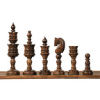 4.75” LOTUS CHESS PIECES WITH 16” GOLDEN ROSEWOOD CHESS BOARD
