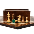3.8” REYKJAVIK STAUNTON WOODEN WEIGHTED CHESS PIECES, 21” WOODEN CHESSBOARD & STORAGE BOX