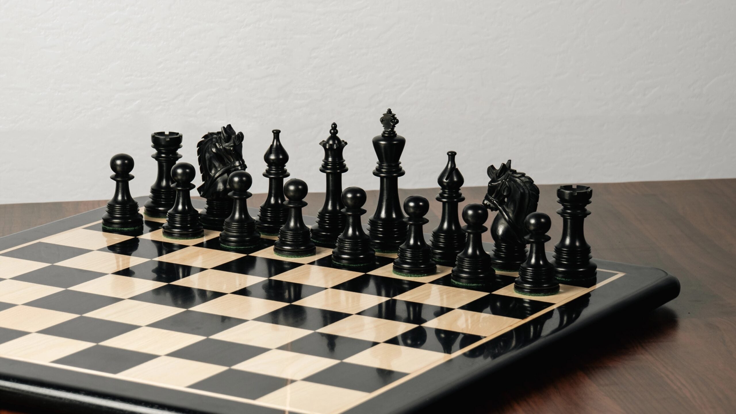4.5” NAPOLEON LUXURY EBONY WOOD STAUNTON TRIPLE WEIGHTED CHESS PIECES