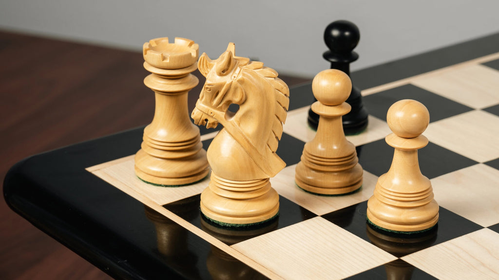 4.5” NAPOLEON LUXURY EBONY WOOD STAUNTON TRIPLE WEIGHTED CHESS PIECES