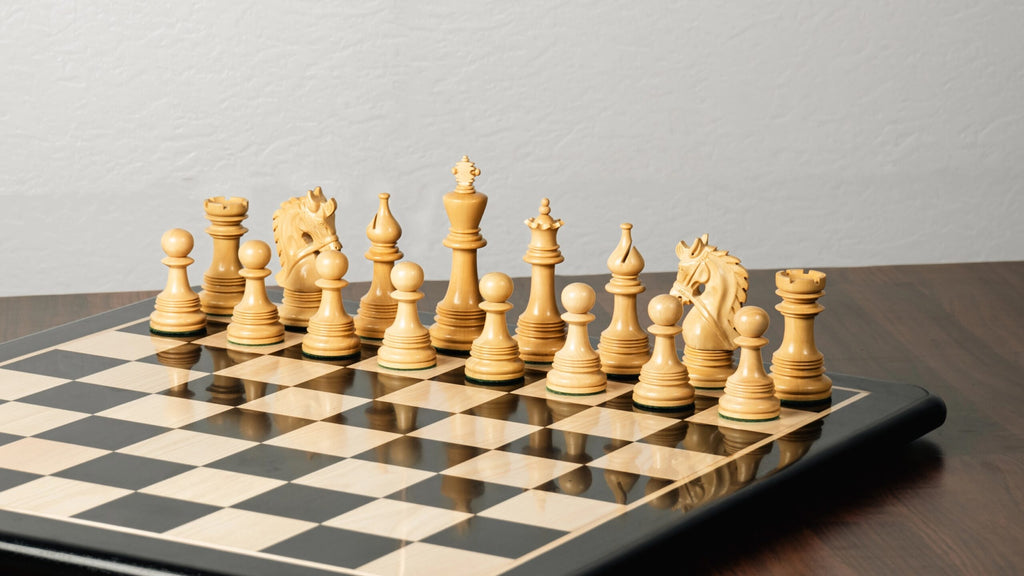 4.5” NAPOLEON LUXURY EBONY WOOD STAUNTON TRIPLE WEIGHTED CHESS PIECES