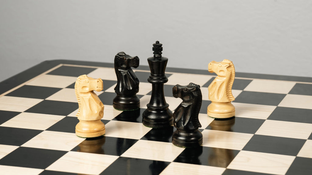 3.8” EBONISED REYKJAVIK STAUNTON WEIGHTED CHESS PIECES