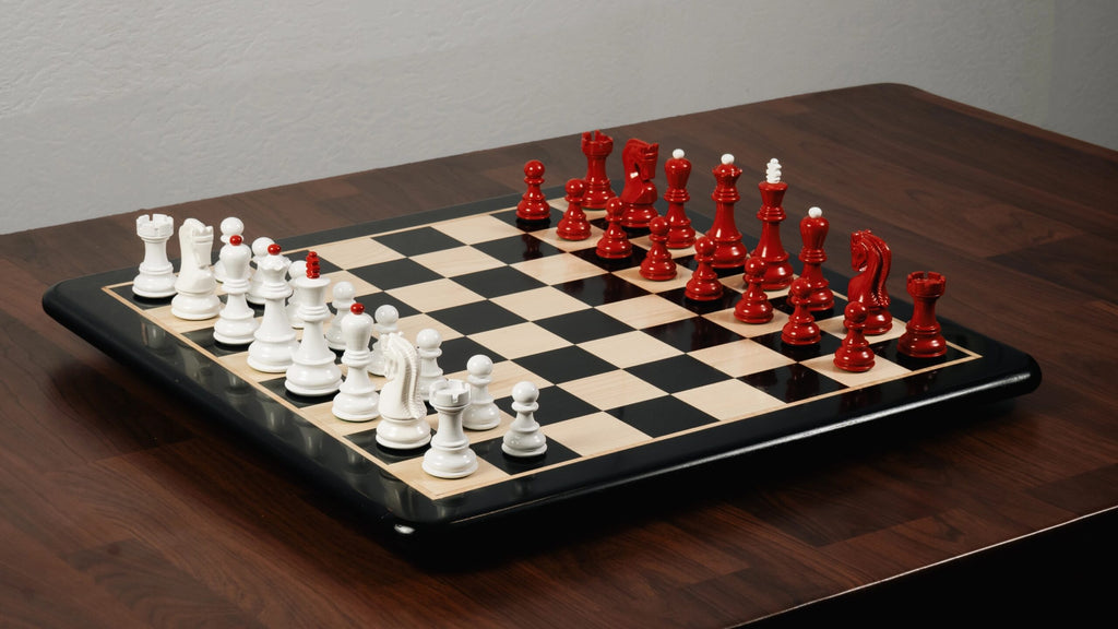 3.9” RUSSIAN ZAGREB 1959’ PAINTED WEIGHTED CHESS PIECES WITH EXTRA QUEENS