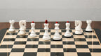 3.9” RUSSIAN ZAGREB 1959’ PAINTED WEIGHTED CHESS PIECES WITH EXTRA QUEENS