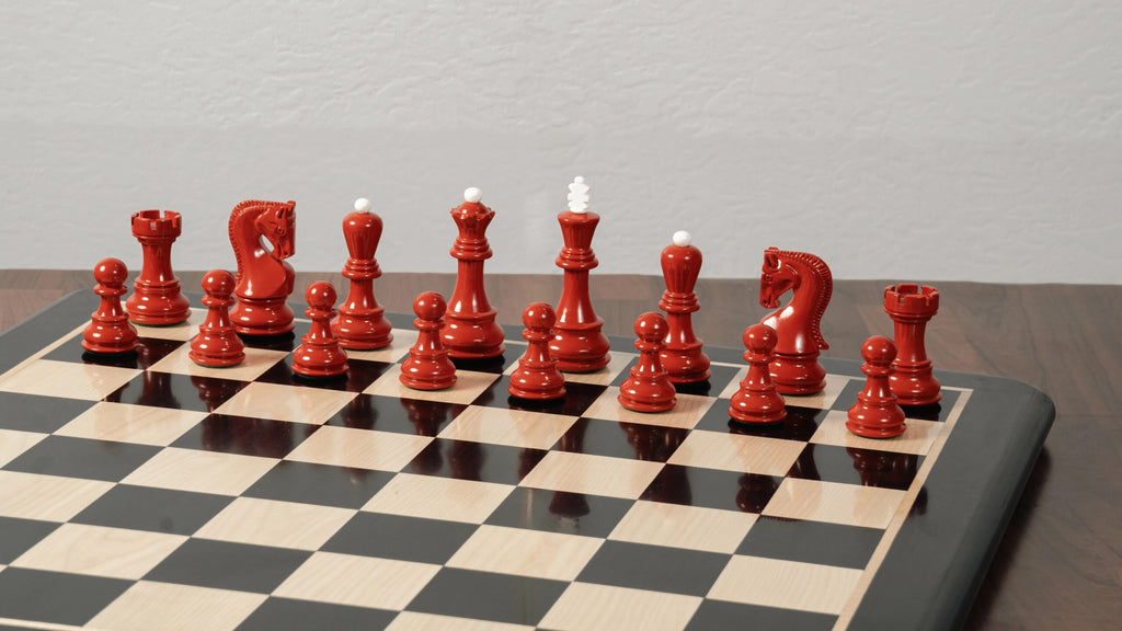3.9” RUSSIAN ZAGREB 1959’ PAINTED WEIGHTED CHESS PIECES WITH EXTRA QUEENS