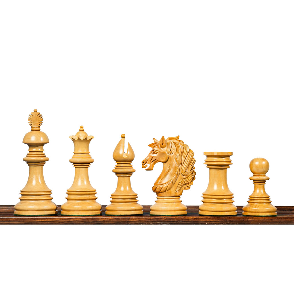4.4” PRESTIGE LUXURY STAUNTON EBONY WOOD CHESS PIECES - TRIPLE WEIGHTED