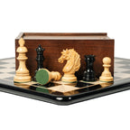 4.4” PRESTIGE LUXURY STAUNTON EBONY WOOD CHESS PIECES - TRIPLE WEIGHTED