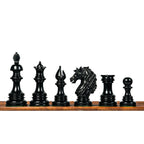 4.4” PRESTIGE LUXURY STAUNTON EBONY WOOD CHESS PIECES - TRIPLE WEIGHTED