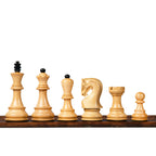 3.9” RUSSIAN ZAGREB 1959’ EBONISED WEIGHTED CHESS PIECES, 21” EBONYWOOD CHESSBOARD & STORAGE BOX