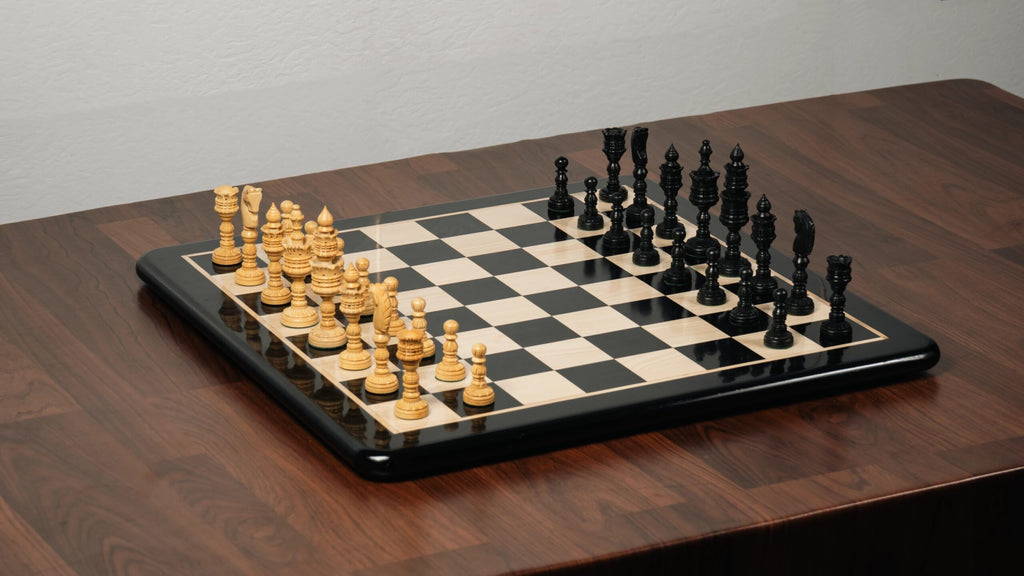 4.75” LOTUS SERIES EBONISED WOOD WEIGHTED CHESS PIECES