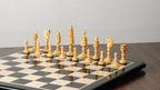 4.75” LOTUS SERIES EBONISED WOOD WEIGHTS CHESS PIECES & 17” EBONY STYLE WOOD CHESSBOARD