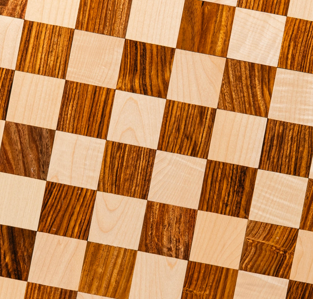 21” GOLDEN ROSEWOOD & MAPLE WOOD CHESSBOARD - 55mm SQUARE