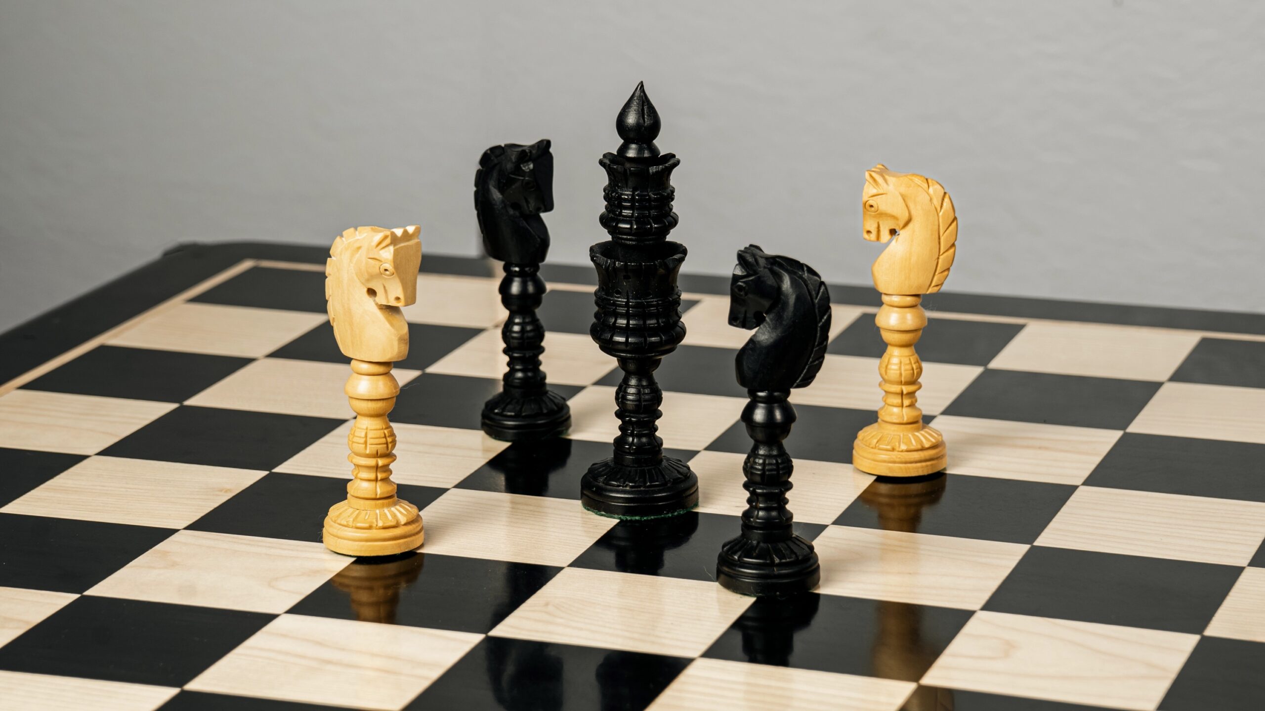 4.75” LOTUS SERIES EBONISED WOOD WEIGHTED CHESS PIECES