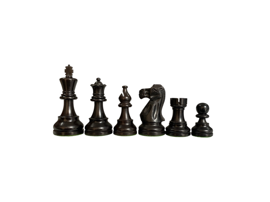 3.9” REYKJAVIK STAUNTON EBONISED WEIGHTED CHESS PIECES