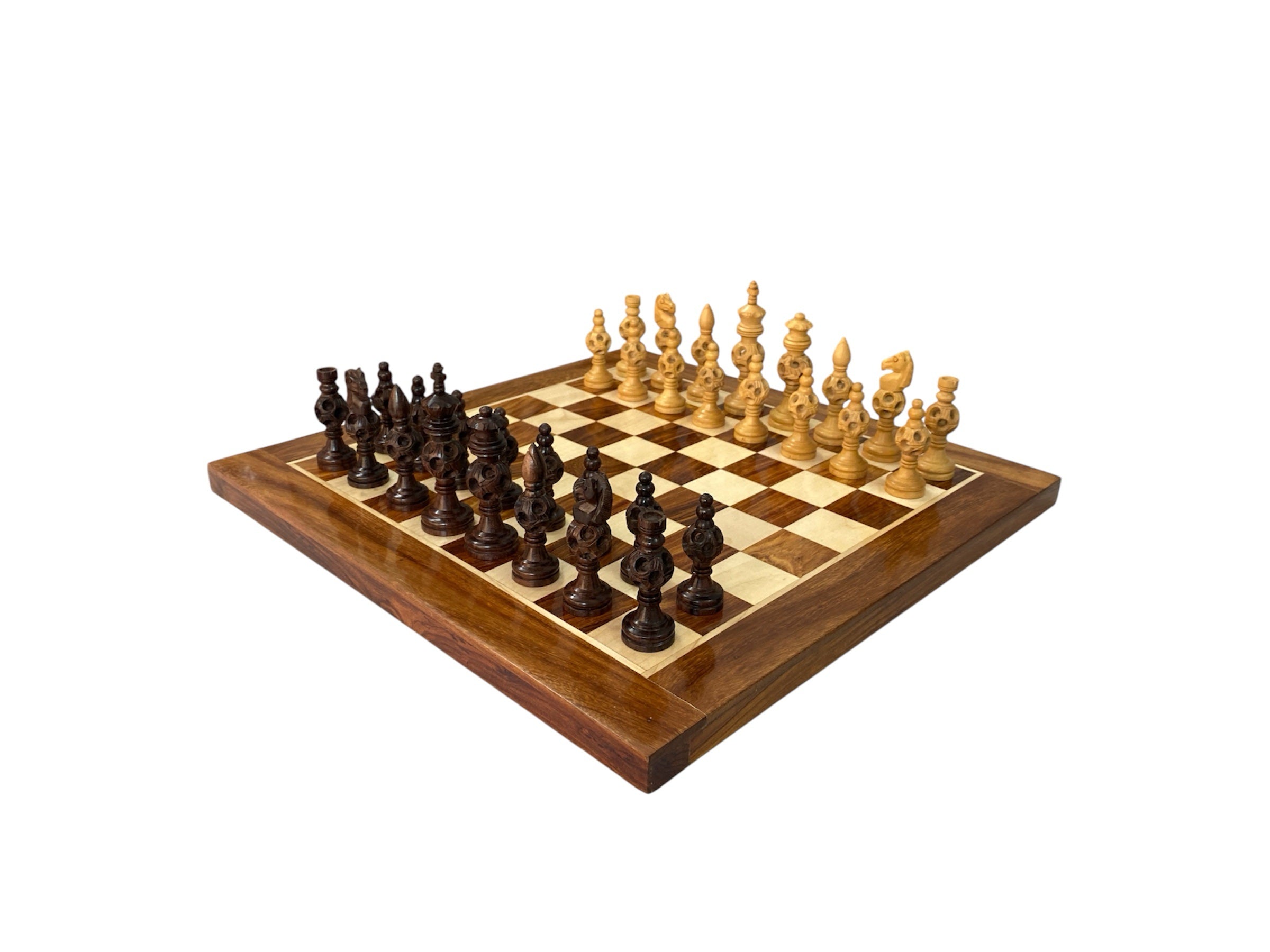 4” MAGIC BALL ROSEWOOD CHESS PIECES