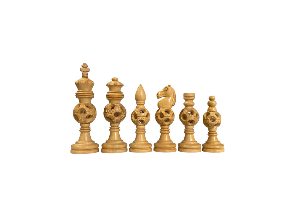 4” MAGIC BALL ROSEWOOD CHESS PIECES