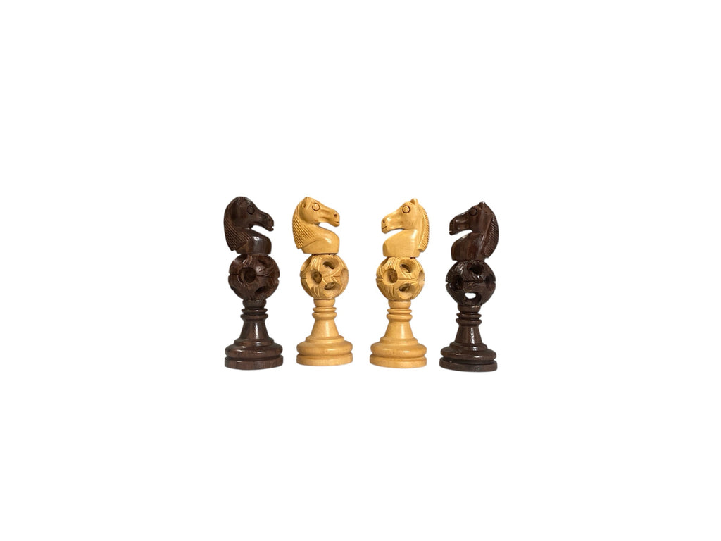 4” MAGIC BALL ROSEWOOD CHESS PIECES