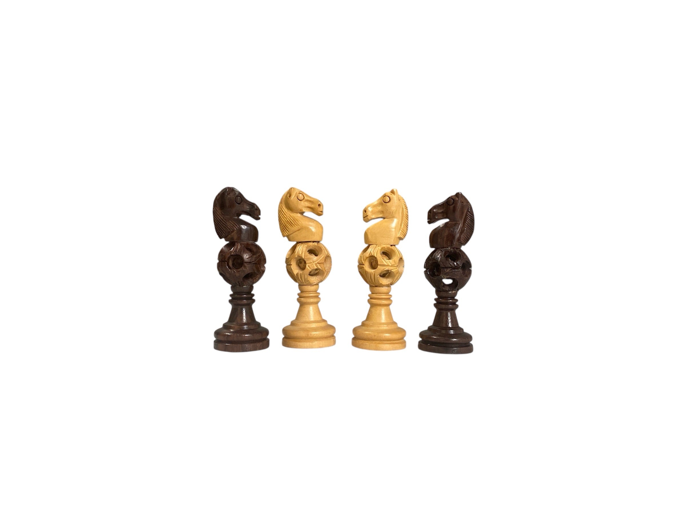 4” MAGIC BALL ROSEWOOD CHESS PIECES