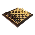 12” LUXURY ROSEWOOD CHESSBOARD WITH 2.25” STAUNTON ROSEWOOD MAGNETIC CHESS PIECES.