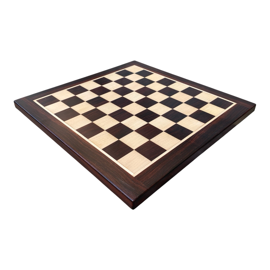 12” LUXURY ROSEWOOD CHESSBOARD WITH 2.25” STAUNTON ROSEWOOD MAGNETIC CHESS PIECES.