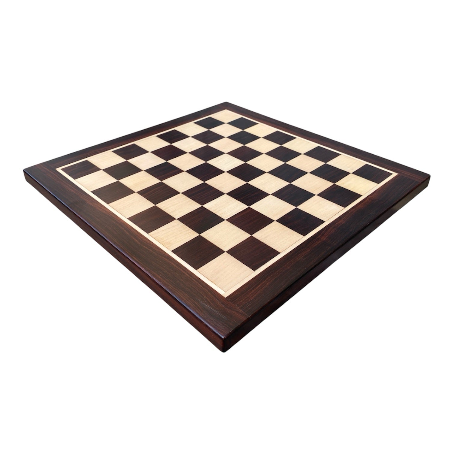 12” LUXURY ROSEWOOD CHESSBOARD WITH 2.25” STAUNTON ROSEWOOD MAGNETIC CHESS PIECES.