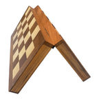 3.75” CARVED GERMAN KNIGHT STAUNTON CHESS PIECES WITH 20” FOLDING CHESSBOARD - 55mm Square
