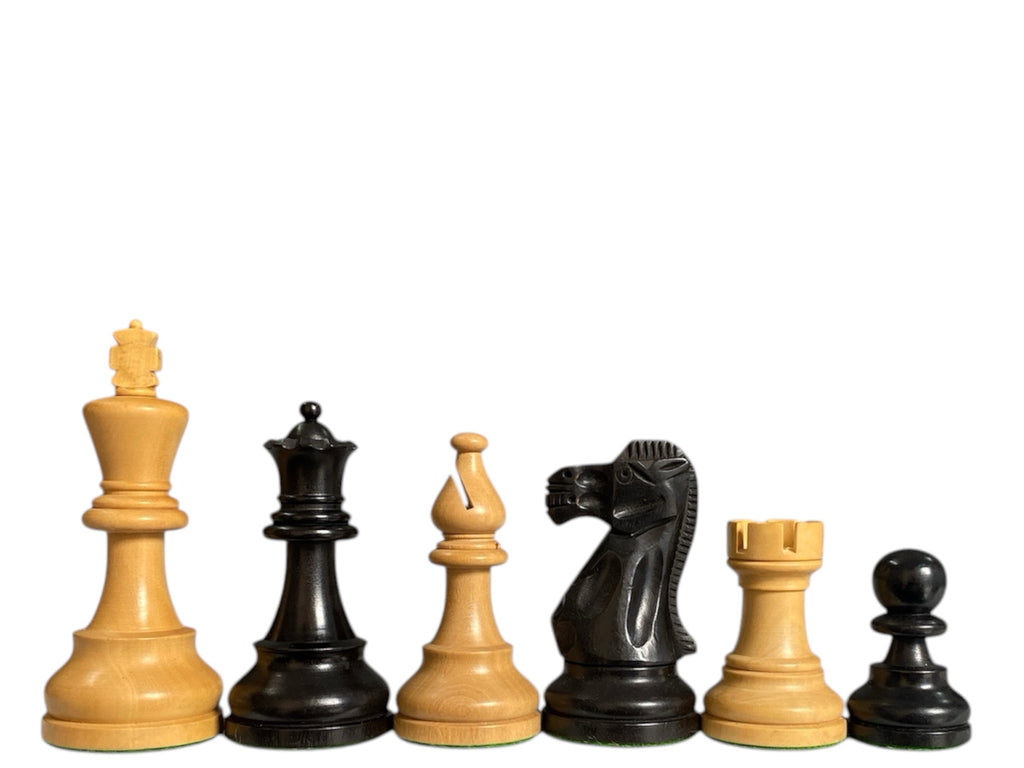 3.9” REYKJAVIK STAUNTON EBONISED WEIGHTED CHESS PIECES