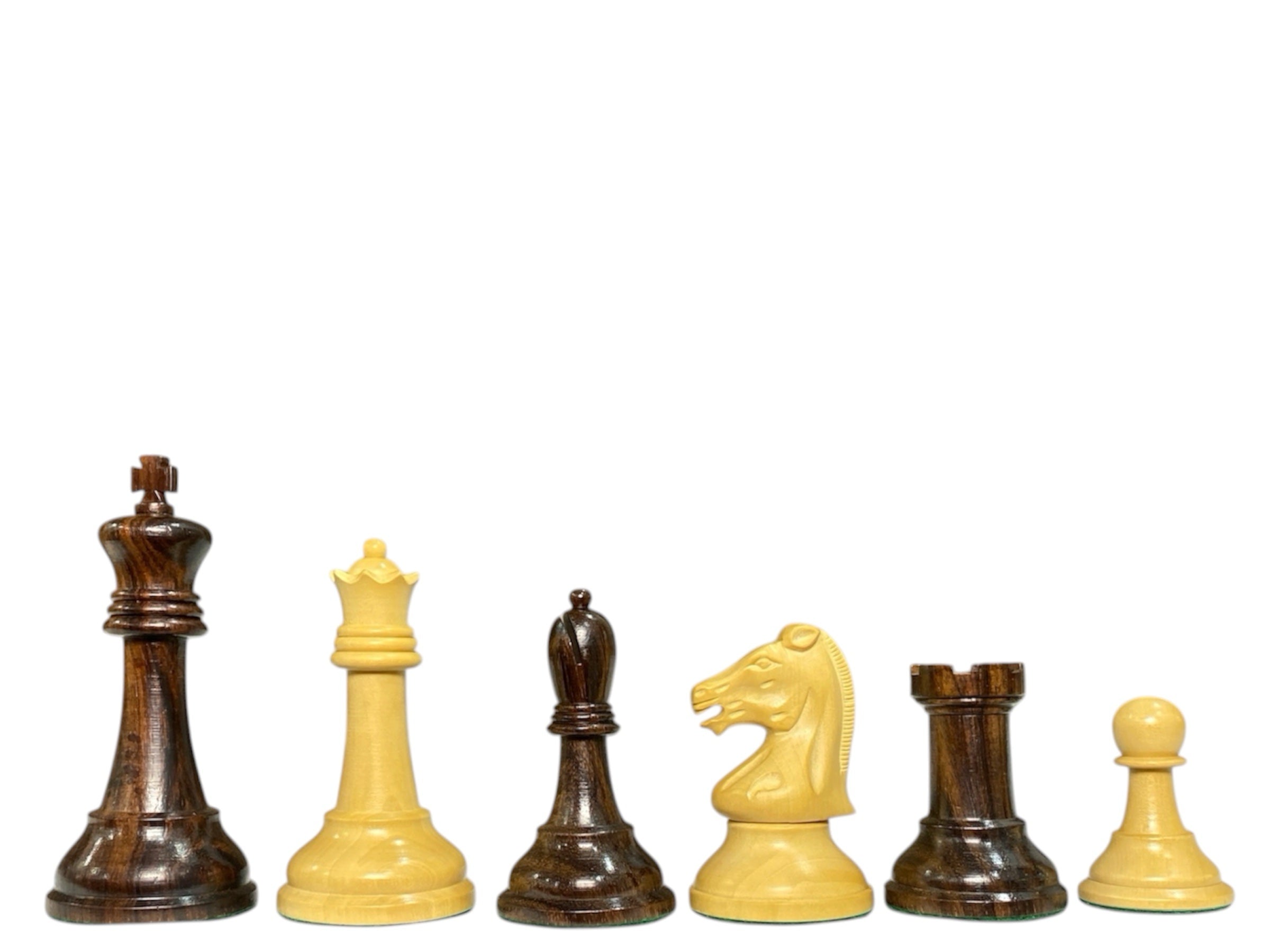 3.75” REPRODUCTION OF DRUEKE PLAYER CHOICE ROSEWOOD WEIGHTED CHESS PIECES