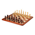5.6” PREMIUM FLOWER PADAUK WOOD CHESS PIECES & 21” PADAUK WOOD CHESSBOARD