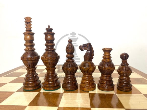 5” HAND CARVED GLOBE SERIES CHESS PIECES - Image 2