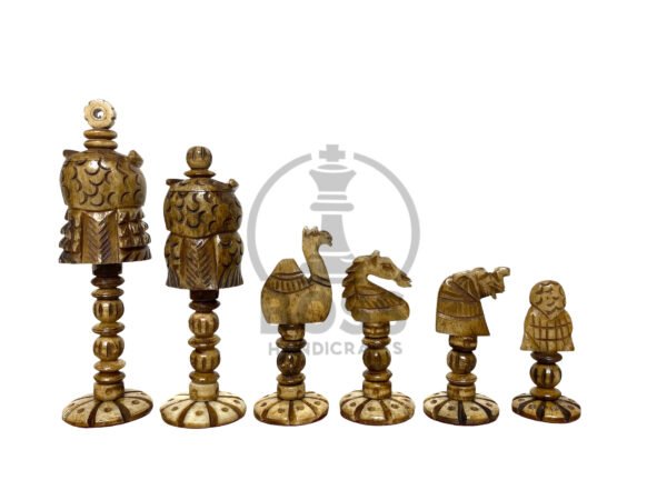 4”CAMEL BONE OWL CHESS PIECES - Image 2