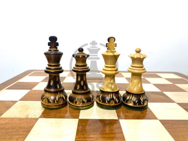 3.5” TOURNAMENT GERMAN DARK KNIGHT BURNT CHESS PIECES - Image 2