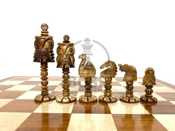 4”CAMEL BONE OWL CHESS PIECES