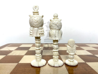 4”CAMEL BONE OWL CHESS PIECES - Image 6
