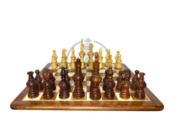 5” HAND CARVED GLOBE SERIES CHESS PIECES - Image 4