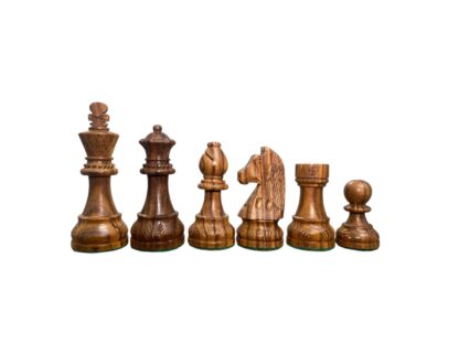 3.75” CARVED GERMAN KNIGHT STAUNTON WEIGHTED CHESS PIECES - Image 2