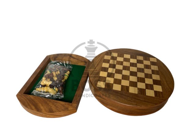 7” ROUND MAGNETIC TRAVEL CHESS SET - Image 3