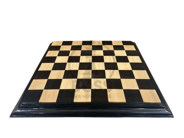 21” EBONY LUXURY CHESS BOARD WITH CARVED BORDER - Image 4