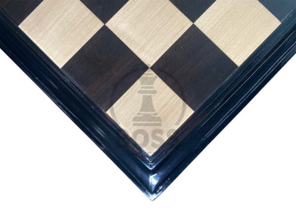 21” EBONY LUXURY CHESS BOARD WITH CARVED BORDER - Image 3