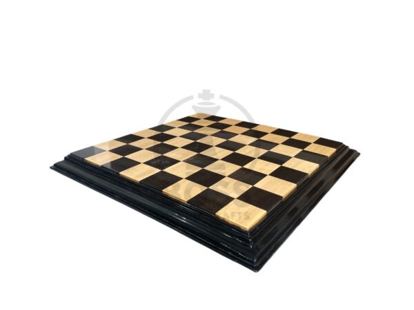 21” EBONY LUXURY CHESS BOARD WITH CARVED BORDER