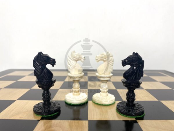 4.1” LOTUS HAND CARVED CHESS PIECES - CAMEL BONE SERIES - Image 3