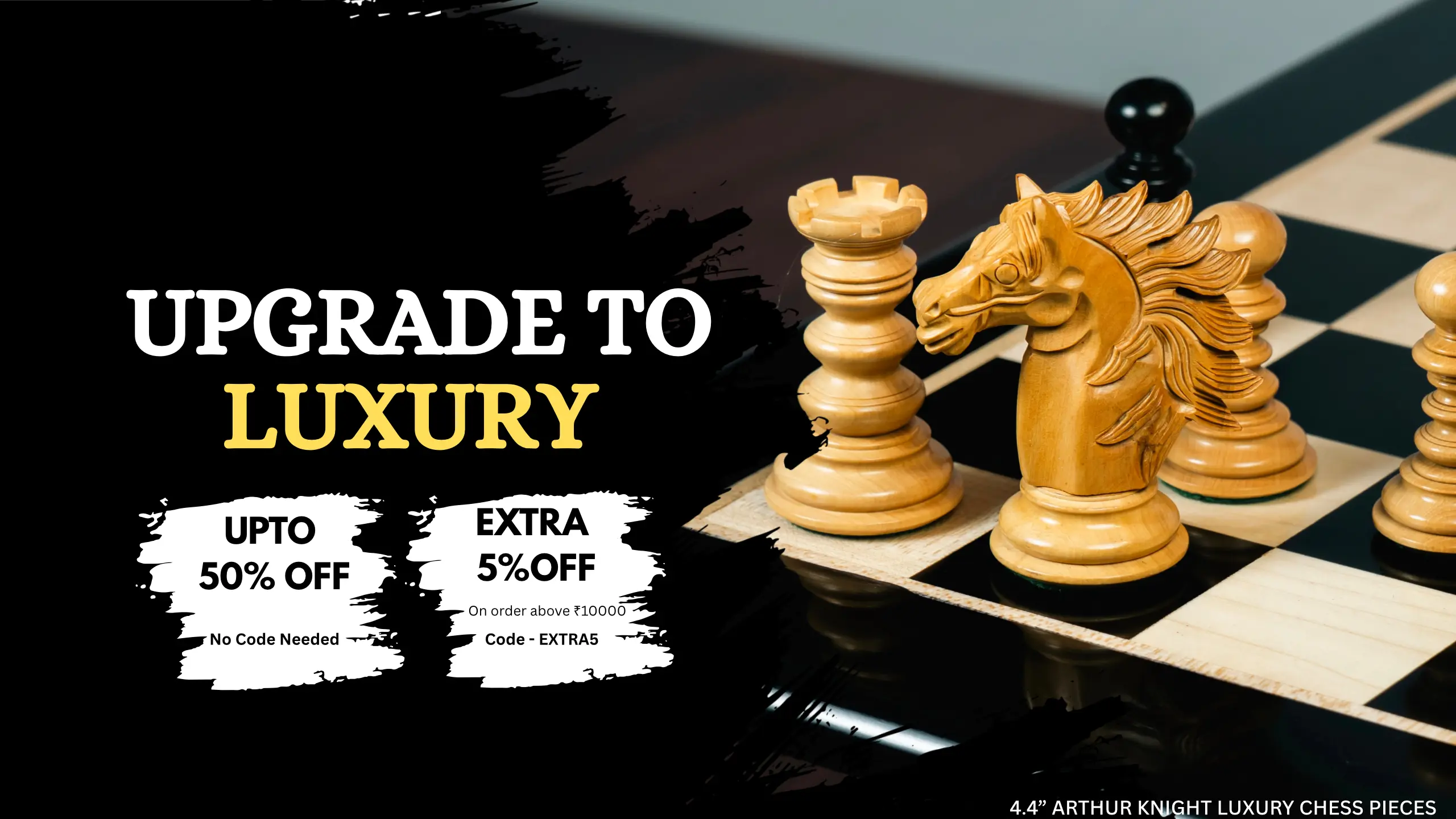website banner for desktop premium chess sets