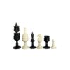 4.1” LOTUS HAND CARVED CHESS PIECES - CAMEL BONE SERIES