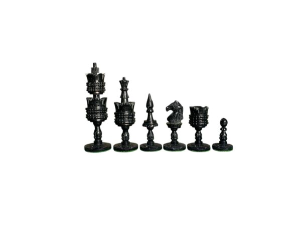 4.1” LOTUS HAND CARVED CHESS PIECES - CAMEL BONE SERIES - Image 2